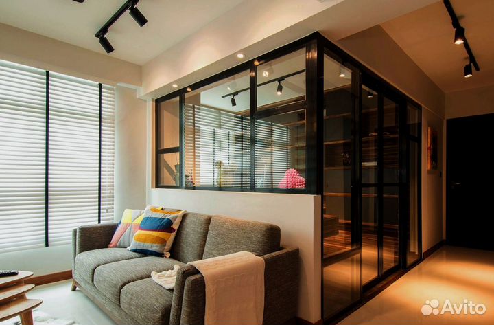 Раздвижные стеклянные перегородки