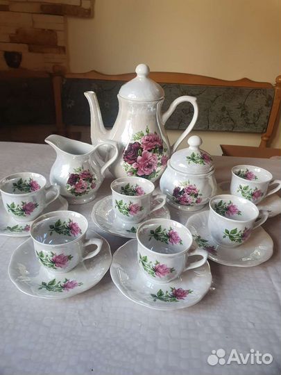 Набор кофейный Porcelana, сервиз СССР, фарфоровый