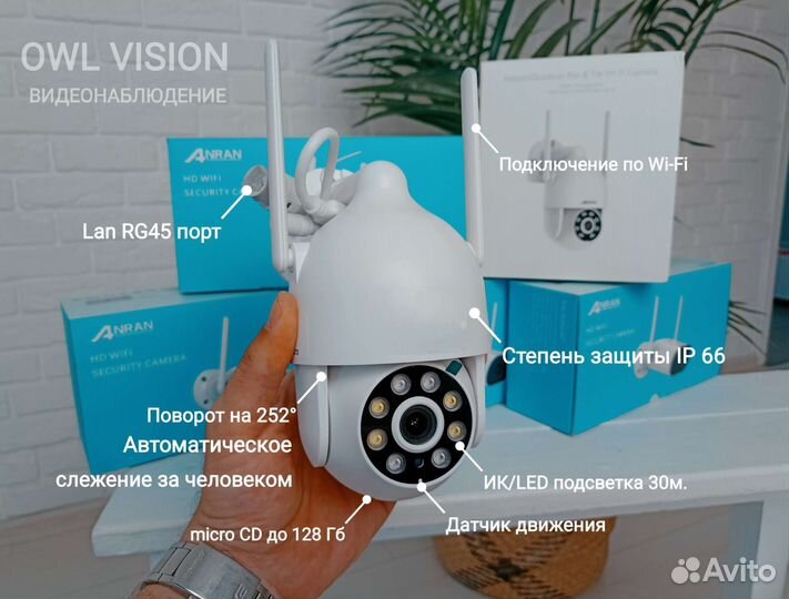 Поворотная уличная камера видеонаблюдения wifi