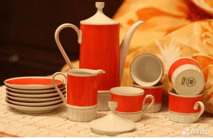 Кофейный сервиз гдр Volkstedt. Фарфор