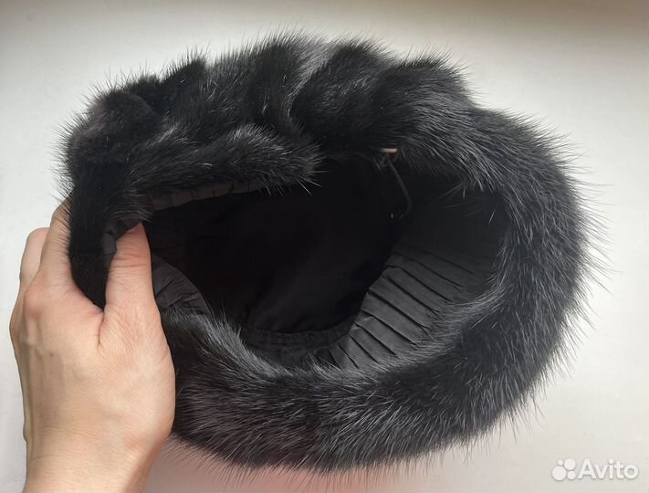 Берет норковый новый мягкий 56-58