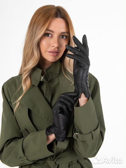 Перчатки женские кожаные