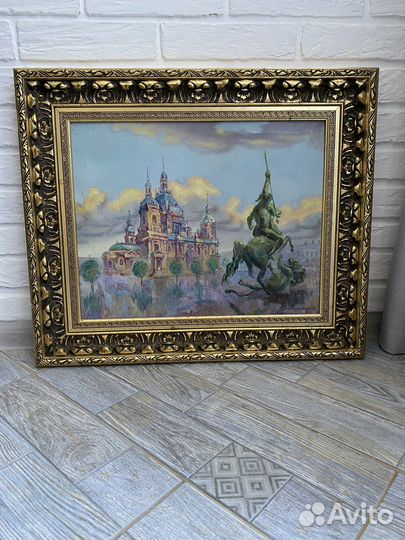 Картина маслом на холсте в раме 66-56