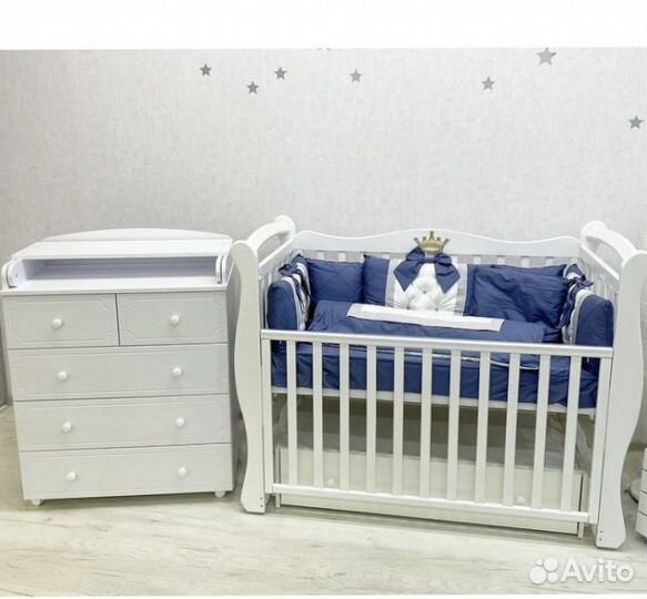 Королевская кроватка с маятником Пеленальный комод