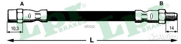 Шланг тормозной audi 100 84-90 240мм зад. 6T461