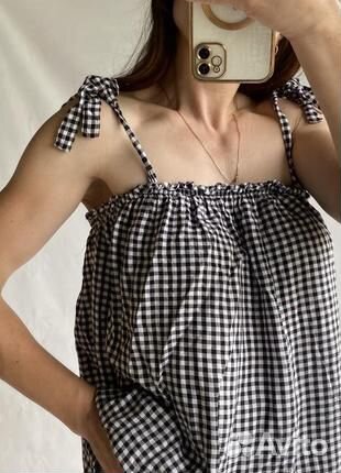 Топ стильный банты клетка 48 50 52