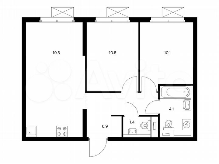 2-к. квартира, 52,5 м², 14/24 эт.