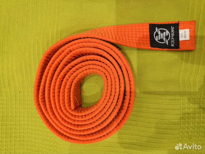 Оранжевый пояс для кимоно, 240см