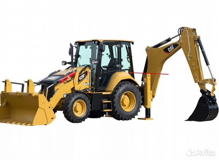 Стекло за дверью левое погрузчика Caterpillar 428