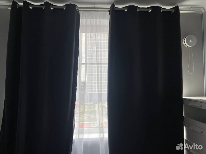 Шторы IKEA Майгулл Блэкаут темно-серые