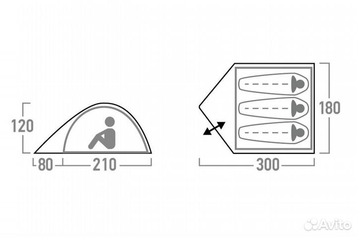 Палатки Новые 3-местные Outventure Dome 3