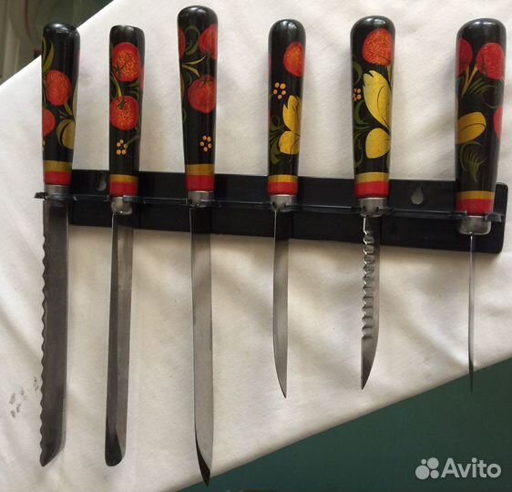 Ножи подарочные, хохлома из ссср, хлебница и подст