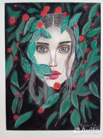 Картина сухой пастелью 