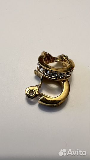 Миниатюрные клипсы с кристаллами винтаж monet