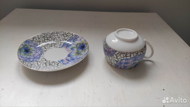 Чашка с блюдцем чайная пара фарфор