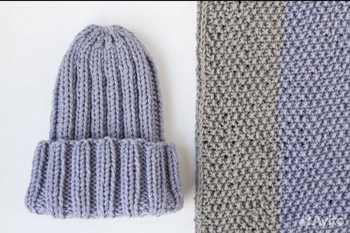 Комплект шапка и снуд Лаванда