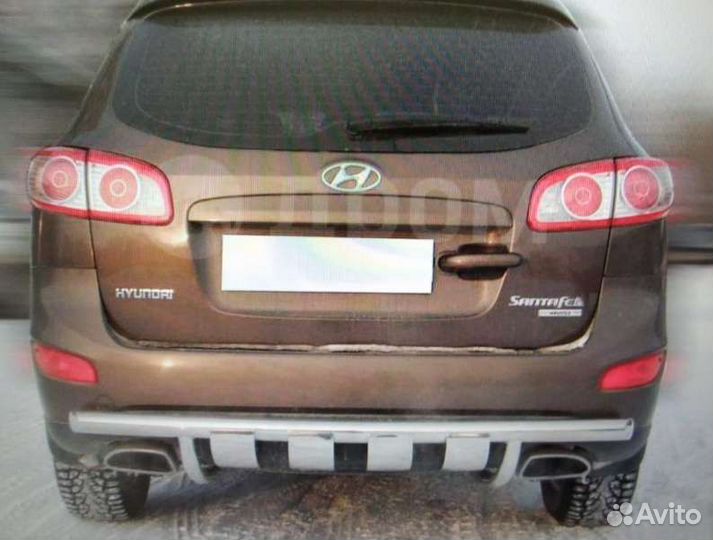 Защита заднего бампера Санта фе 2