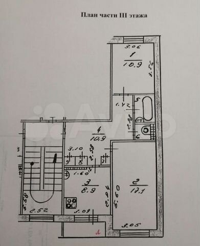 2-к. квартира, 54 м², 3/5 эт.