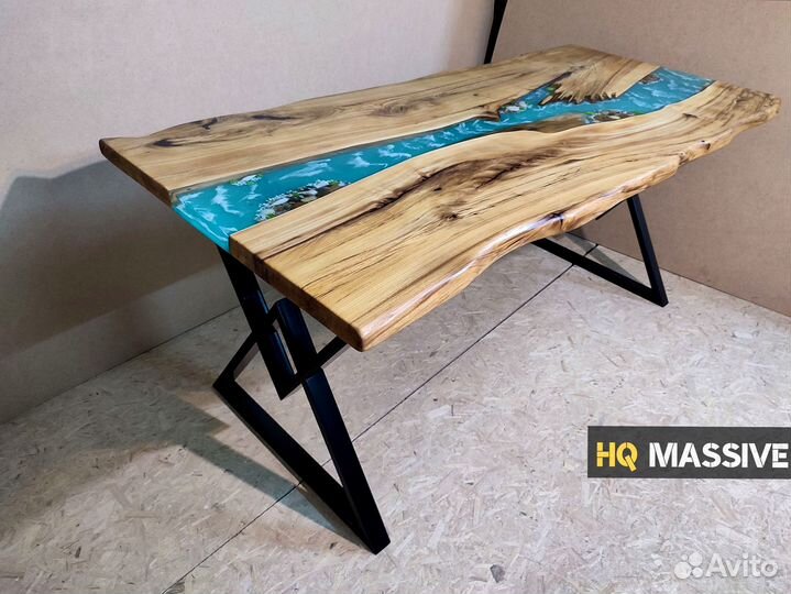 Стол из Слэба и Эпоксидной смолы арт.RBK22