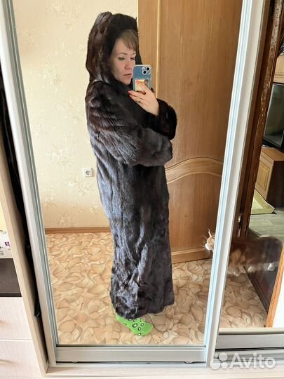 Шуба норковая с капюшоном 46 48