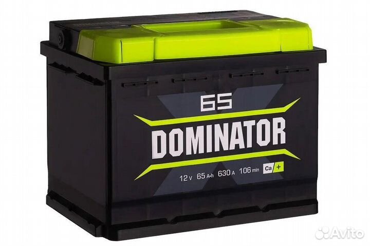 Аккумулятор автомобильный Dominator 65Ач прям.пол