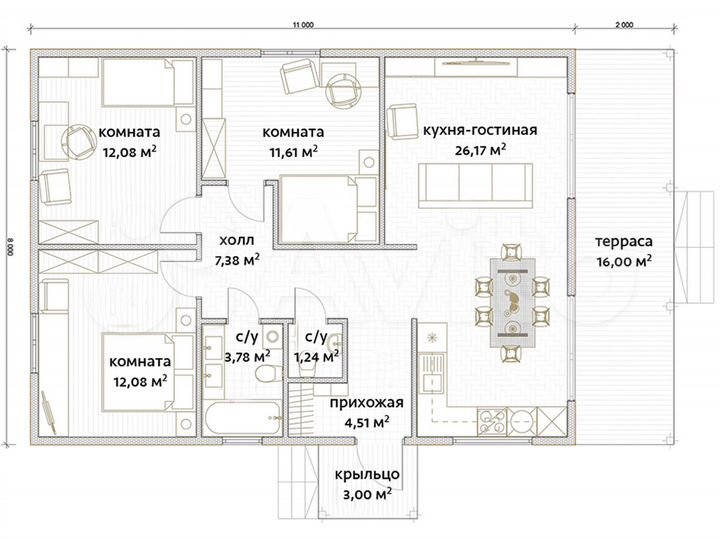 Дом 104 м² на участке 8 сот.