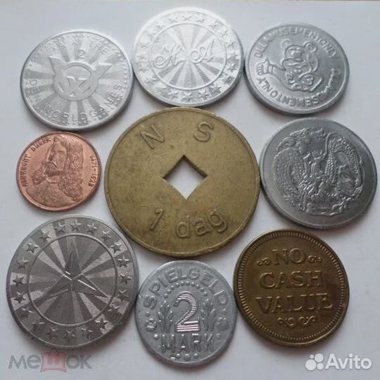 Жетоны. набор 9 штук одним лотом