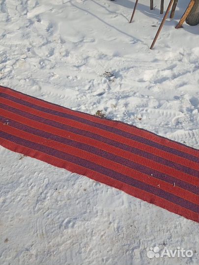 Ткань дорожка лён домотканный крашенный