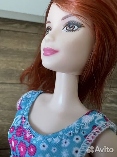 Барби Стиль рыжая в голубом платье