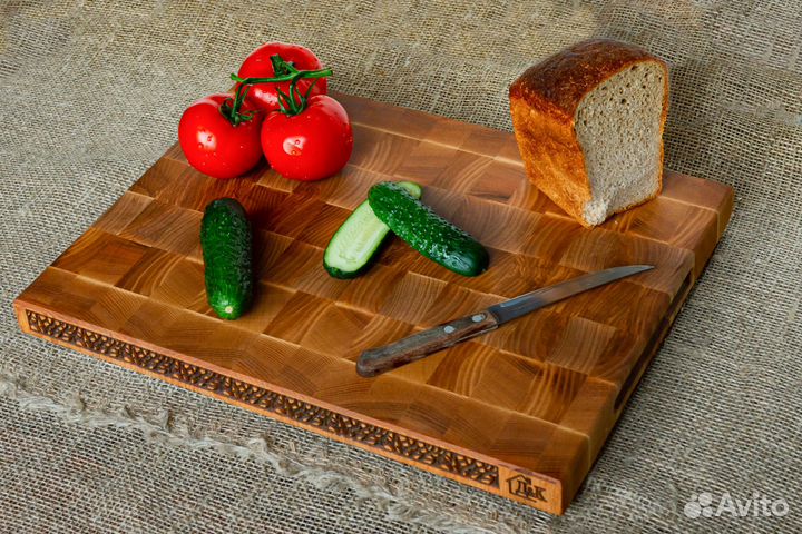 Доска торцевая двусторонняя 40х30 см Дуб/Ясень