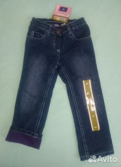 Новые джинсы на подкладе немецкой марки Lupilu, 98