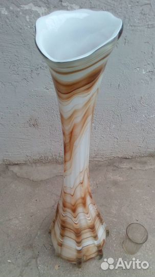 Ваза напольн стекло цветное 80 см чехия редкая