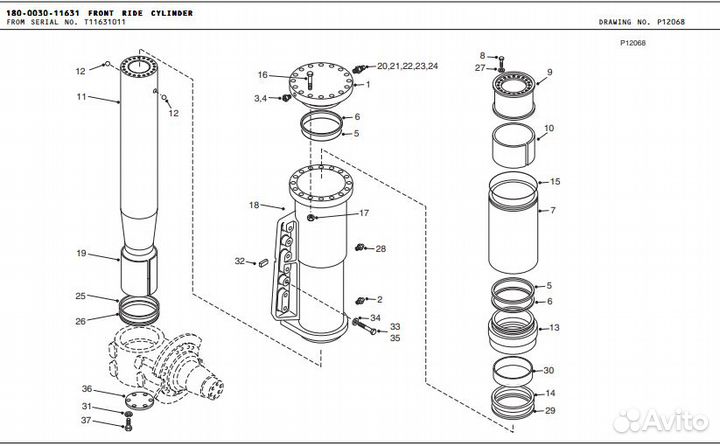 9396484 Рем-комплект Terex TR100