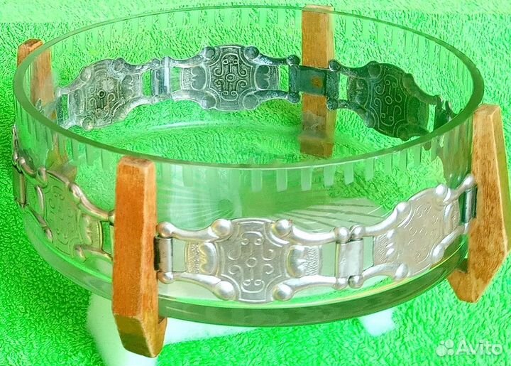 СССР Ваза конфетницы синее кобальтовое стекло