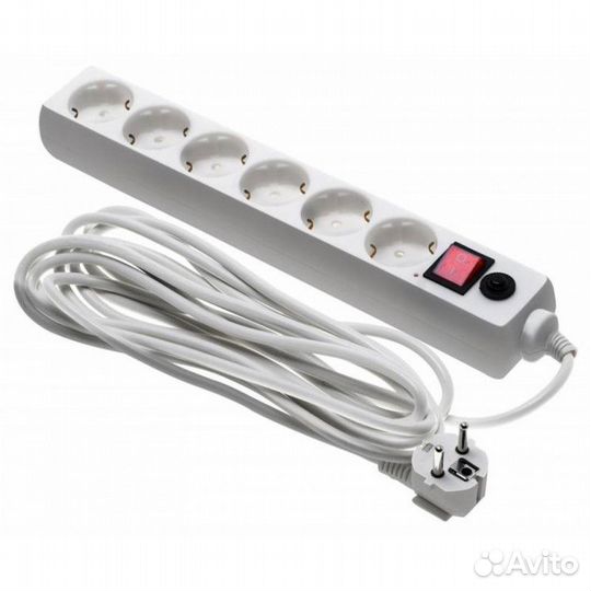 Сетевой фильтр Buro 600SH-5-W 5м. Белый (6 розеток
