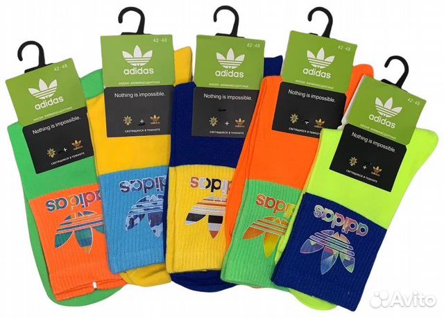 Носки мужские 5 пар высокие яркие Adidas