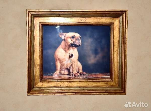 Картина, французский бульдог, пластификация