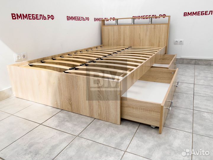 Кровать с ящиками 120х200 новая