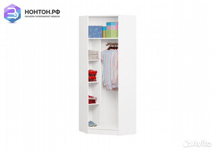 Шкаф угловой Вега Алфавит белый / красный