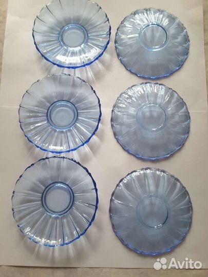 Посуда из голубого стекла СССР