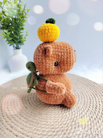 Вязаная мягкая плюшевая игрушка капибара
