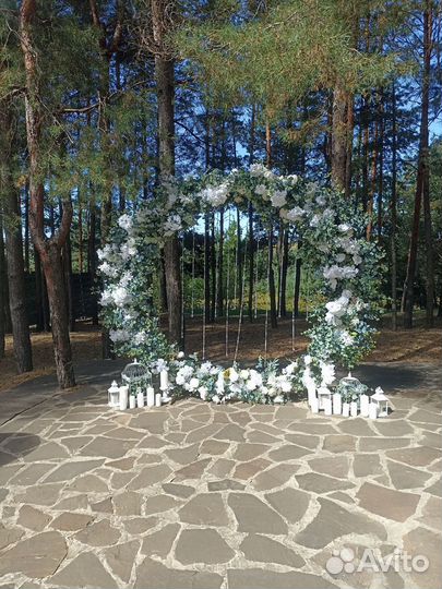 Арка на регистрацию, свечи, цветы, огни