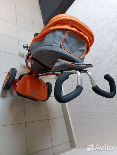 Детский велосипед трехколесный с ручкой