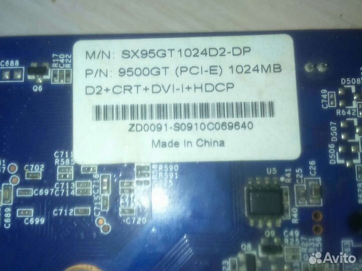 Видеокарта 9500gt 1gb ddr2