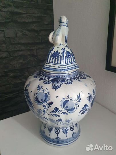 Ваза Коллекционная с крышкой Delft Blue