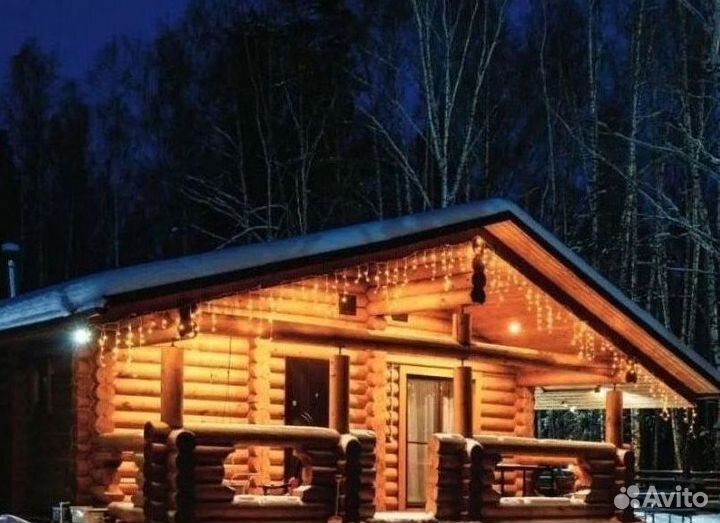 Украшение домов гирляндами