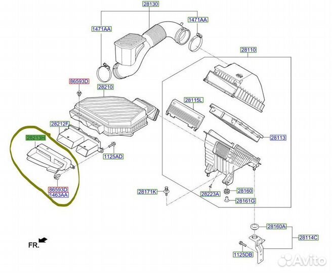 Воздухозаборник Kia Sportage QL G4nalh714830 2021