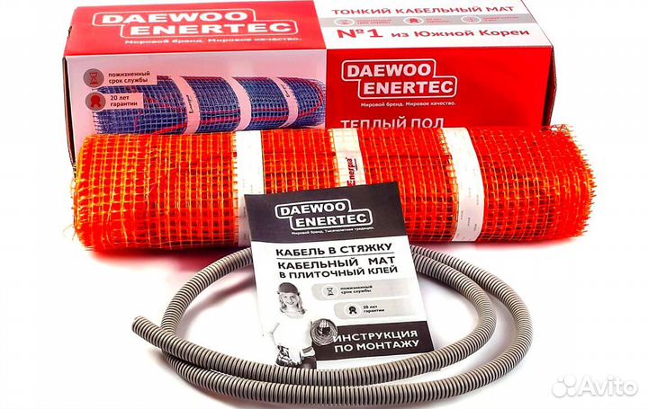 Кабельный мат для теплого пола daewoo enertec