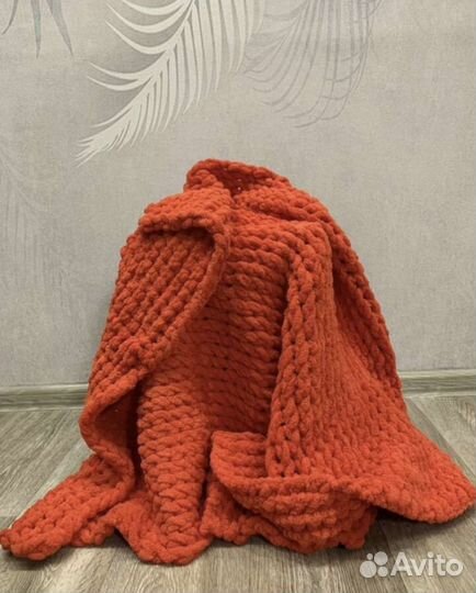 Плед вязаный, ручная работа