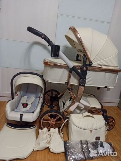 Детская коляска Luxmom 608 2в1, 3в1 эко кожа прем
